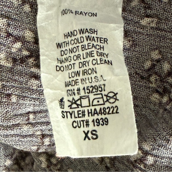 Hashttag in trend long sleeves Grey Floral Women's Boho Peasant Blouse size XS - Picture 8 of 11